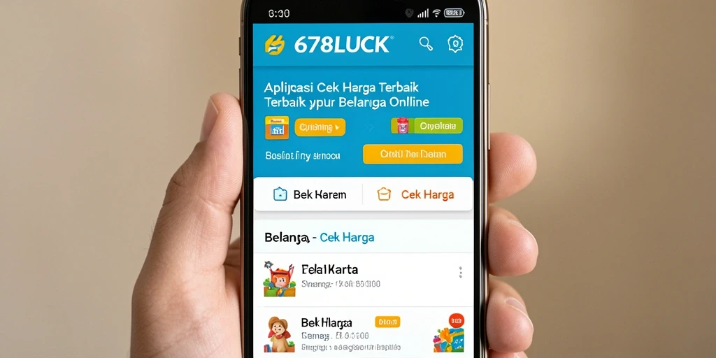 Tampilan antarmuka aplikasi Cek Harga 678LUCK yang menarik.