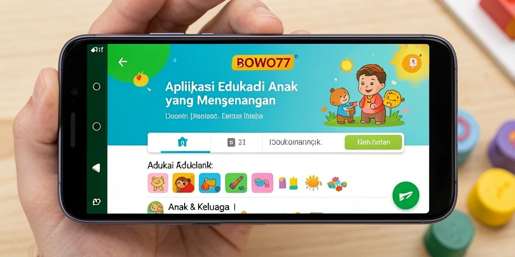 Tampilan antarmuka aplikasi Edukasi Anak BOWO77 yang ramah pengguna.