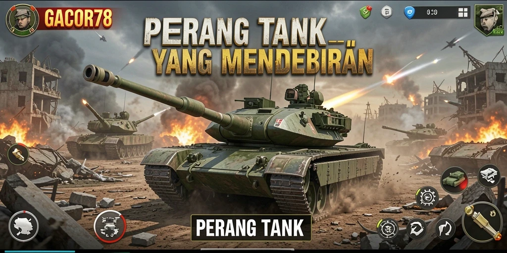 Antarmuka menarik dari GACOR78 menunjukkan pertempuran tank yang seru.