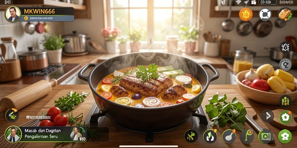Antarmuka menarik di MKWIN666 menampilkan berbagai resep masakan.
