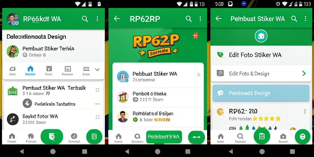 Antarmuka menarik untuk membuat stiker WA yang kreatif.