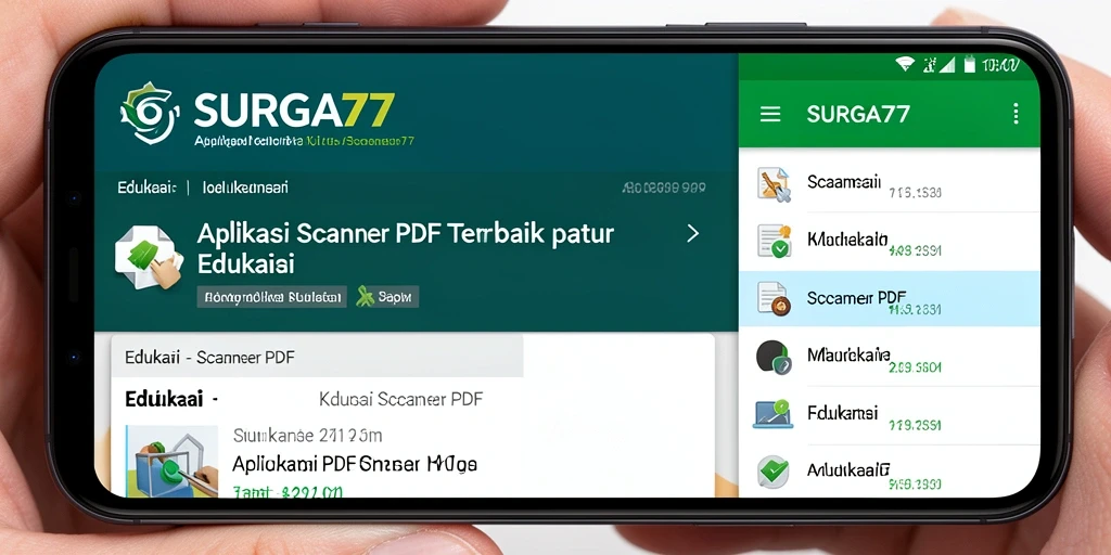 Tampilan antarmuka SURGA77 dengan fungsi Scanner PDF yang sederhana dan intuitif.