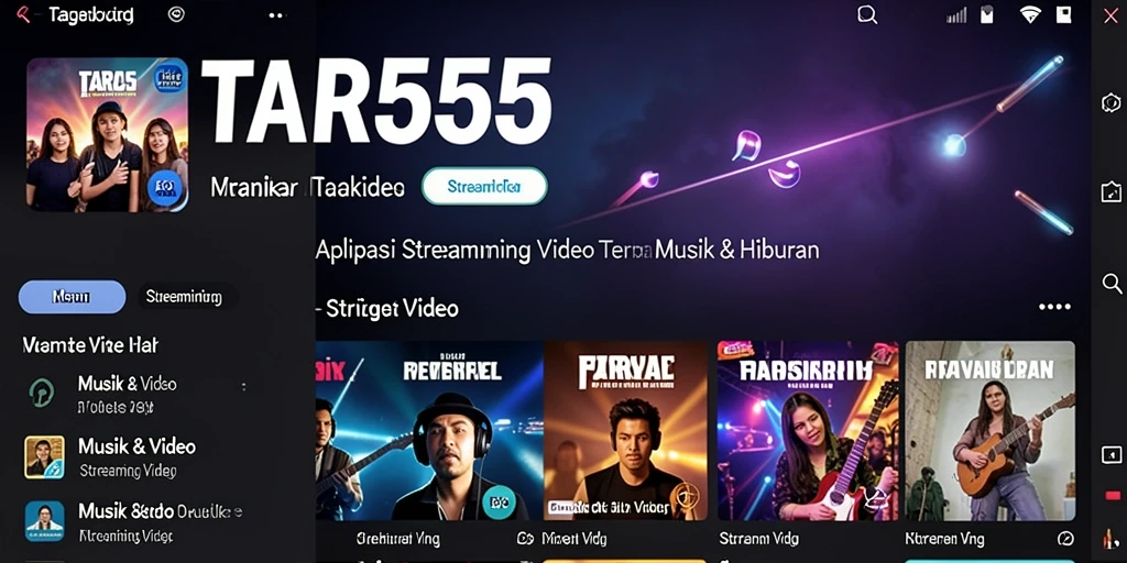 Antarmuka intuitif TAR555 yang menampilkan berbagai konten video menarik.