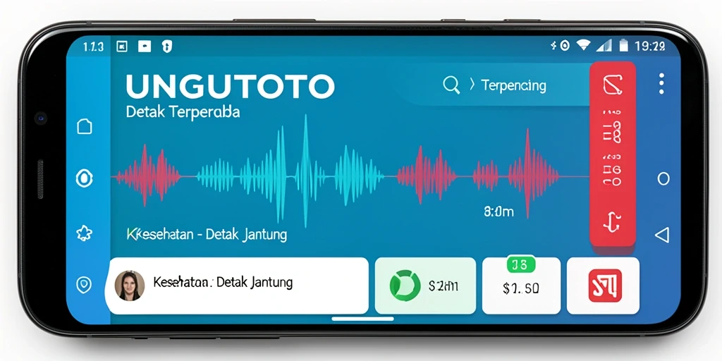 Tampilan antarmuka aplikasi UNGUTOTO untuk memantau detak jantung.